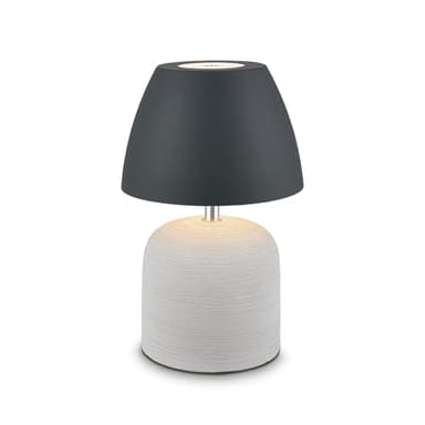 BRILONER - LED Tischlampe kabellos IP44 mit Touch, dimmbar, Keramikfuß, Nachttischlampe, Leselampe, LED Lampe, Dekolampe, Tischleuchte, Akkulampe, Outdoor Lampe, 13,5x22 cm, Grau-Anthrazit
