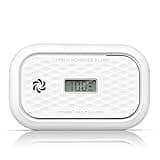 Andyssey ZA326 Kohlenmonoxid Melder mit LCD Display, Tragbarer CO Alarm Detektor mit austauschbarer Batterie, 10 Jahre Sensor, 85 dB Alarmlautstärke, 1 Stück