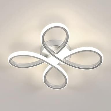 Comely LED Deckenleuchte, 30W 30cm Modern LED Deckenlampe Deckenbeleuchtung für Wohnzimmer Schlafzimmer Esszimmer, Neutrales Licht 4500K, Silber