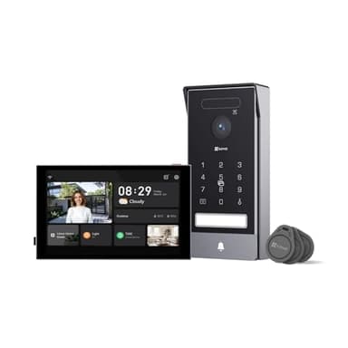 EZVIZ 4K Türsprechanlage mit Türöffner, 2 Draht Bus, Türklingel mit Kamera, Handflächen-/Gesichtserkennung, APP/Card/Passwort Unlock, Farbnachtsicht, Wasserdicht, HP7 Pro