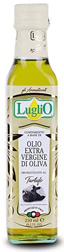 Olio Luglio - Schwarzes Trüffelöl (250 ml) | Extra Natives Olivenöl | Schwarze Trüffelessenz | Kaltgepresstes | Glasflasche (250 ml)