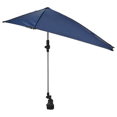 Versa-Brella Verstellbarer Sonnenschirm - 107 cm, mit 360° 3-Wege-Schwenk, UPF 50+ Schutz, leicht & kompakt für Stühle, Kinderwagen, Strand, Camping, Sport und Outdoor-Aktivitäten - Blau