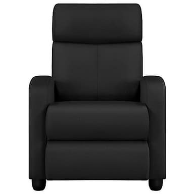 Yaheetech Relaxsessel Fernsehsessel Einzelsofa Ruhesessel mit Verstellbarer Beinablage Liegesessel aus Leinenstoff Schwarz