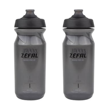 ZEFAL Sense Pro 65 Fahrradflasche 650 ML x 2 - Set mit 2 Fahrrad Trinkflasche Auslaufsicher- Trinkflasche Fahrrad Rauchschwarz 650 ML - BPA frei - 2 Premium FahrradTrinkflasches