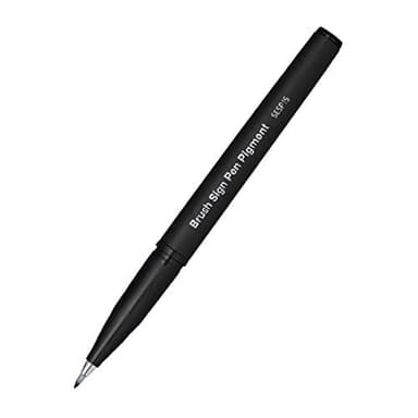 Pentel SESP15-AX Brush Sign Pen Pigment mit pigmentierter Tinte, Faserschreiber, pinselähnliche Spitze, schwarz, 1 Stück