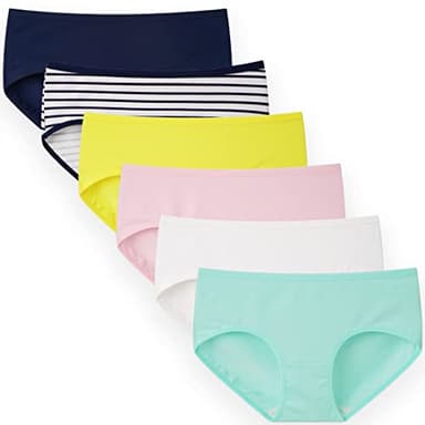 INNERSY Schlüpfer Mädchen Baumwolle Unterhosen Petite Damen Sport Unterwäsche Mehrpack 6 (XL(Mädchen 14-16 Jahre alt), 5 Einfarbig/1 Streifen)