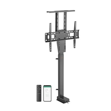 My Wall Motorisierter TV-Lift HP63-1L zum Einbau in Möbel, TV Lift Elektrisch mit Smart Home Steuerung per Tuya-App+Funkfernbedienung, TV Möbel Lift für 37-65 Zoll Bildschirme, Belastung bis 60 kg