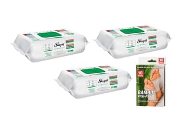 Sleepy Easy Clean Oberflächenreinigungstücher – 3 Grün - 300 Tücher + Bambus Vital-Pads (3 Stück Grün)