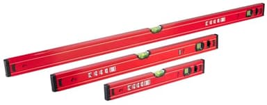 AGT Präzisionswasserwaage: 3-teiliges Wasserwaagen-Set, Aluminium, 40 cm, 60 cm und 100 cm (Alu-Wasserwaage, Bau-Wasserwaage, Waage)
