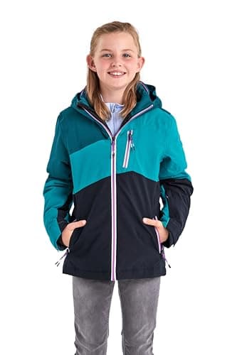 Killtec Mädchen Ksw 166 Grls Jckt Skijacke Funktionsjacke mit abzippbarer Kapuze und Schneefang, Türkis, 152 EU