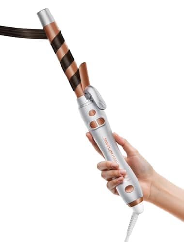 SHEGLAM Rotierendes Lockenstab, Automatischer Lockenwickler 25mm für langes Haar, mühelose Beach Waves mit selbstrotierender Walze bis 220°C, Home-Taste & Dual-Spannung
