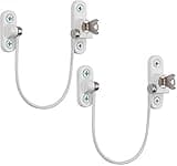 Sandiyago 2er-Pack Fensterschloss Babysicherheit, Fenster Öffnungsbegrenzer, um zu Verhindern dass Kinder und Haustiere aus den Fenstern Fallen, Weiß