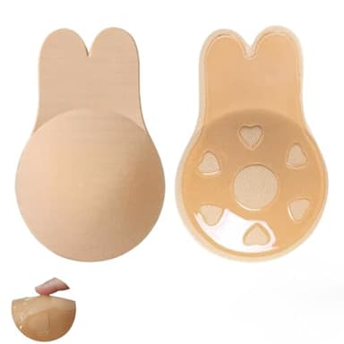 ETRSAIRL Klebe BH Push-Up Rückenfrei Trägerloser Nippelpads Unsichtbar Große Brust Strapless Invisible Rückenfreier Sticky Bra Wiederverwendbare Nipple Cover für Rückenfreies Kleidung Damen, M