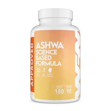WFN Approved Ashwa + 180 Ashwagandha Kapseln - Extrakt hochdosiert mit 10% Withanolide - Mit Magnesium Bisglycinat - Vegan & Ohne Zusätze - 90 Portionen - In Deutschland produziert