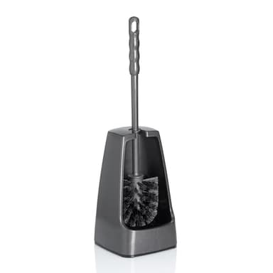 kela Klobürste mit Behälter halbseitig geöffnet, 38 cm, Toilettenbürste, WC Bürstengarnitur Levin, dunkelgrau