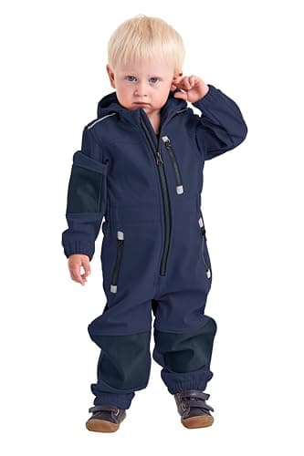 First Instinct by killtec Jungen FIOW 35 MNS ONPC Softshell Overall mit Kapuze, 98/104, dunkelblau