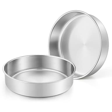 Joyfair Backform 2er Set, Edelstahl Rund Kuchenform Backformen, Kuchenbackform für Geburtstag/Hochzeit/Weihnachten Schichttorten, Gesund & Ungiftig, Leicht zu Reinigen & Spülmaschinenfest - 24,2cm