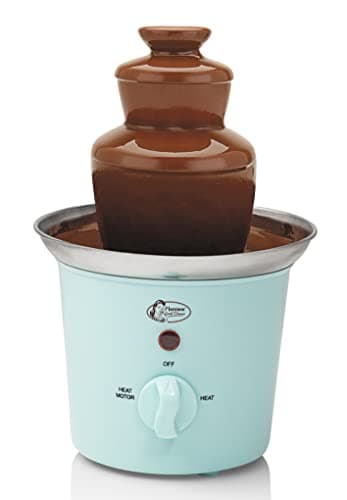 Bestron Schokoladenbrunnen mit 3 Etagen, Kleiner Schokobrunnen mit Warmhaltefunktion, 60 Watt, Farbe: Mint