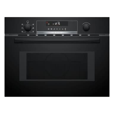 Bosch CMA585GB1 Serie 6 Einbau-Mikrowelle mit Heißluft und Grill, 60 x 45 cm, 44 l, 900 W, AutoPilot 15, Versenkknebel, LED-Touchdisplay, Reinigungsunterstützung, Schwarz