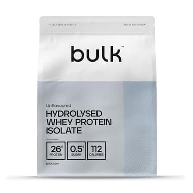 Bulk Hydrolysiertes Whey Protein Isolat, Protein Pulver, Eiweißpulver, Geschmacksneutral, 500 g, 16 Portionen, Verpackung Kann Variieren