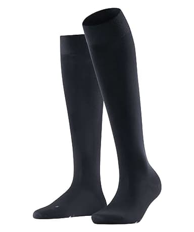FALKE Damen Kniestrümpfe Vitalizer W Kh Baumwolle mit Kompression 1 Paar, Blau Dark Navy 6379, 35-36