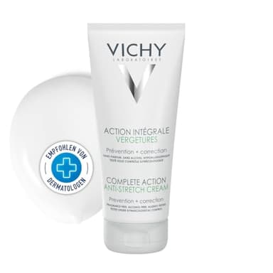Vichy Schwangerschaftsstreifen-Creme, Vorbeugende und mildernde Creme gegen Dehnungsstreifen, Restrukturierende und festigende Wirkung, 200 ml
