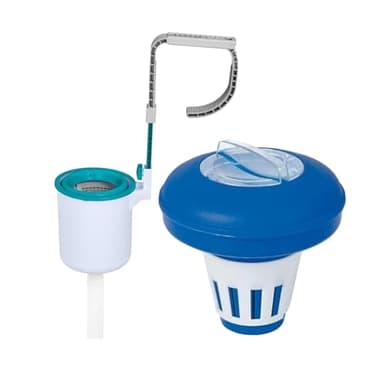Bestway Poolpflege-Set | Einhängeskimmer für Filteranlagen ab 2.006 l/h & Dosierschwimmer Ø 16,5 cm | zur Oberflächenreinigung & Chemikaliendosierung | ideal für den Pool geeignet