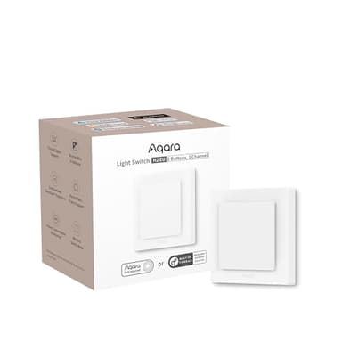 Aqara Lichtschalter H2 EU (2-in-1 Neutral, 2 Tasten 1 Kanal), Thread/Zigbee-Protokoll, Smarter Wandschalter, Unterstützt Apple Home, Alexa, Google Home und Home Assistant, Matter über Thread