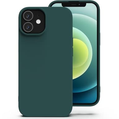 Zuvirelx Silikon Handyhülle für iPhone 12/12 Pro Hülle, Weiches Griff, Dünne, Minimalistisch, Stoßfest, rutschfest, Taschenpassend - Tiefgrün