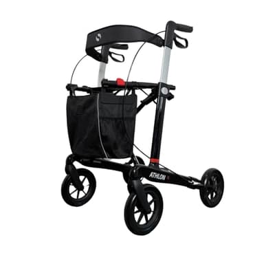 Rehasense Athlon SL Carbon Rollator inkl. Rückuengurt (Seeger Logo), 46 cm Sitzbreite, Exclusive Starlight Design, Leichtgewicht 5,2 kg, Größe L