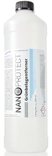 Nanoprotect Grünbelagentferner Konzentrat | 1 kg für 200 m² | Algenentferner und Flächendesinfektion | Kein Hochdruckreiniger nötig | Ideal für Pflastersteine und Gehwege