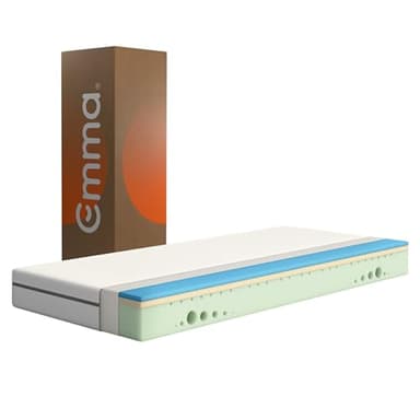 Emma One Matratze, Kaltschaummatratze, 100x200 cm, H2 Härtegrad Mittelhart, 18 cm Höhe, 3-Zonen-Stützung, Atmungsaktiver & Waschbarer Bezug