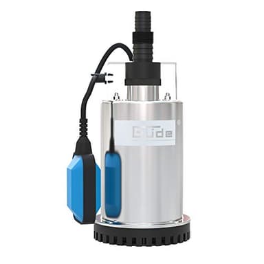 Güde Flachsaugerpumpe GFS 4000 INOX (400 W, 9000 l/h Fördervol., 6,5 m max. Förderh., 5 m max. Eintauchtiefe, 15 mm max. Absaugung, Noryl-Laufrad, Edelstahlpumpengehäuse, Thermoschutz, 10 m Netzkabel)