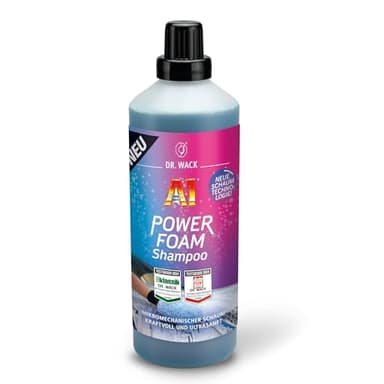 DR. WACK - A1 Power Foam Shampoo 1 Liter - Autoshampoo für Vorreinigung & Handwäsche - Kraftvoller & schonender Schaumreiniger - biologisch abbaubar - für alle Lackarten - Hochwertige Autopflege