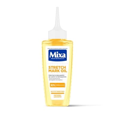 Mixa Stretch Mark Oil, Anti-Dehnungsstreifen Öl, Mildert das Erscheinungsbild & den Juckreiz von Dehnungsstreifen, Niacinamide Bright, Hypoallergen, 100 ml