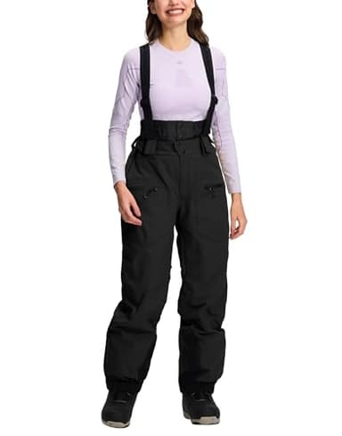 Pioneer Camp Skihose Damen Wasserdicht Warme Snowboardhose Winter Winddichte Schneehose mit Abnehmbaren HosenträGer und Taschen VerschleißFest Ski Hose KurzgrößE für Outdoor Sporten(Black;M
