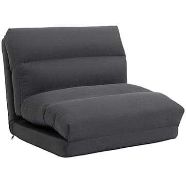HOMCOM 3 in 1 Schlafsessel klappbar Schlafsofa mit Bettfunktion Leinenoptik, umwandelbar Gästebett Gepolstert Klappsessel Klappmatratze Bodensessel für Wohnzimmer Schlafzimmer Dunkelgrau
