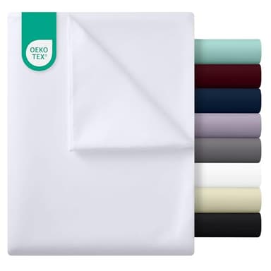 Utopia Bedding - Flach Laken ohne Gummizug - 270 x 290 cm - Oeko-TEX Zertifiziert - Weich Gebürstetes Polyester – Mikrofaser – Flaches Blatt – Weiß