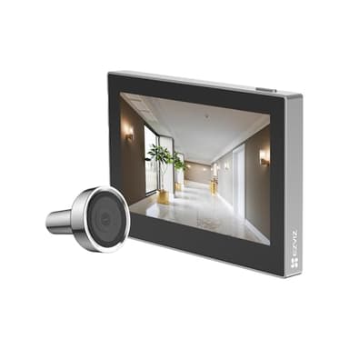 EZVIZ WLAN Türspion mit 4,3-Zoll-Farbbildschirm, 2MP Kabellose Video Türklingel Kamera mit 146°, 2200mAh Akku, 2,4GHz WiFi, Kein Bewegungsmelder, Keine Nachtsicht, Keine Videoaufzeichnung, CP2(Silber)