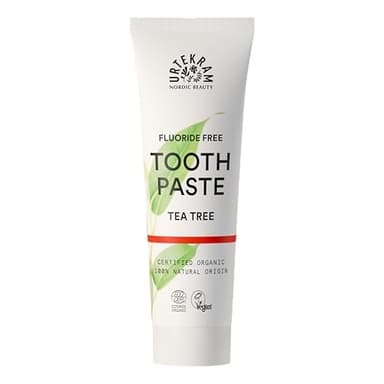 Urtekram Teebaum Zahnpasta Bio – Wohltuende Pflege für empfindliche Zähne – Fluoridfreie Zahnpasta – Veganer & natürlicher Ursprung – Urtekram Dental, 75 ml (1er Pack)