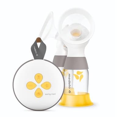Medela Swing Maxi Elektrische Doppelmilchpumpe – Mehr Milch in kürzerer Zeit – Aufladbar über USB – Mit PersonalFit Flex Brusthauben und Medela 2-Phase-Expression-Technologie