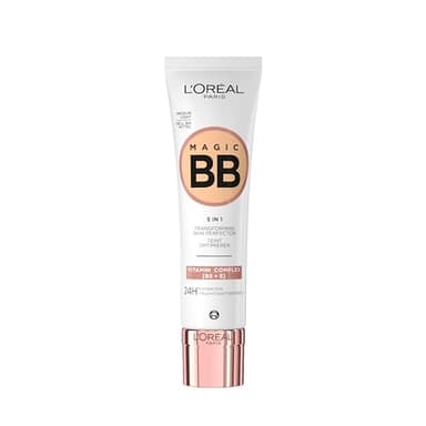 L'Oréal Paris Getönte Tagescreme, Für 24h Feuchtigkeit und einen ebenmäßigen Teint, Magic BB Teint Optimierer, Nr. 03 Medium Light (Mittel Hell), 1 x 30 ml