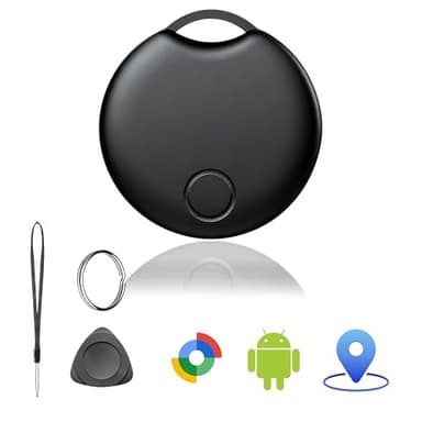 Tracker Android Schlüsselfinder, Smart Tag kompatibel mit Google „Find Hub“-App (nur Android), Bluetooth Tracker für Schlüssel, Geldbörse, Fahrrad & Koffer, austauschbare Batterie, 1er-Pack,schwarz