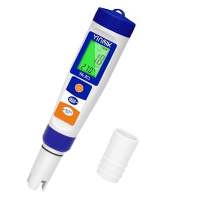 YINMIK Pool Chlor und pH Messgerät, Chlor Messgerät Pool Digital, Salzgehalt Messgerät, pH EC Messgerät Grow, 7 in 1 pH Salz Chlor ORP EC TDS Temperatur Tester für Hydrokultur Aquarien Trinkwasser