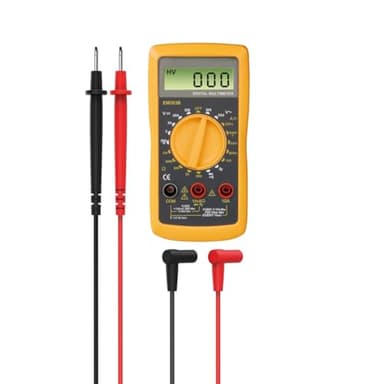 Multimeter, digital, CAT III (Messgerät für Spannung, Strom, Widerstand, nutzbar als Spannungsprüfer, Multifunktions Strommessgerät, Polaritätsanzeige, 3,5-stellige Displayanzeige)
