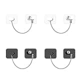 4 x NewBinn Fenstersicherung Schlösser Kleber Fensterbegrenzer für UPVC Ohne Bohren für Kind Baby Sicherheit, Kühlschrank Schloss mit Schlüssel für Heimsicherheit 2 Schwarz und 2 Weiß