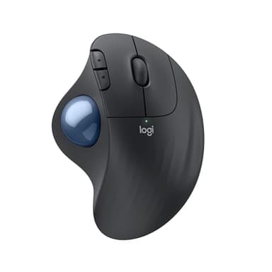 Logitech Ergo M575S Wireless Trackball Mouse, draadloze ergonomische muis met Bluetooth en versleutelde dongle, comfortabele duimbediening, nauwkeurige en soepele Tracking, voor pc/Mac - Grafiet