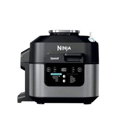 Ninja Speedi Multikocher, 5,7L, 12-in-1 Multicooker, Air fryer Heißluftfritteuse, Slow Cooker Langsamkochen, Grillen, Backen, Schwarz ON500EU