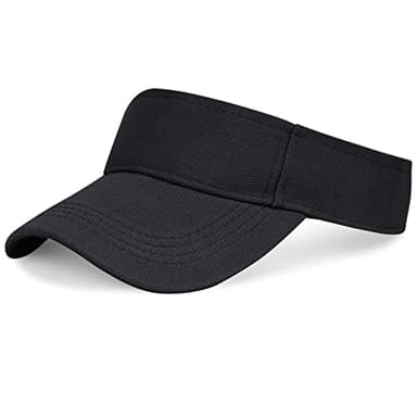 jerbro Unisex Visoren Cap Sonne Hut Golf Tenniskappe mit Sonnenblende Baseball Kappe Baseballmütze Einstellbar Visor Sommer Schirmmütze für Damen Herren (Schwarz)