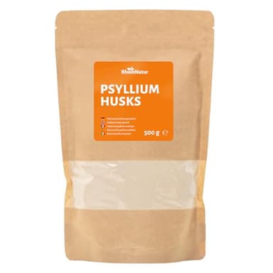 RheinNatur Flohsamenschalen 500 g - Fein gemahlenes Pulver - Reich an Ballaststoffen, ideal zum Backen